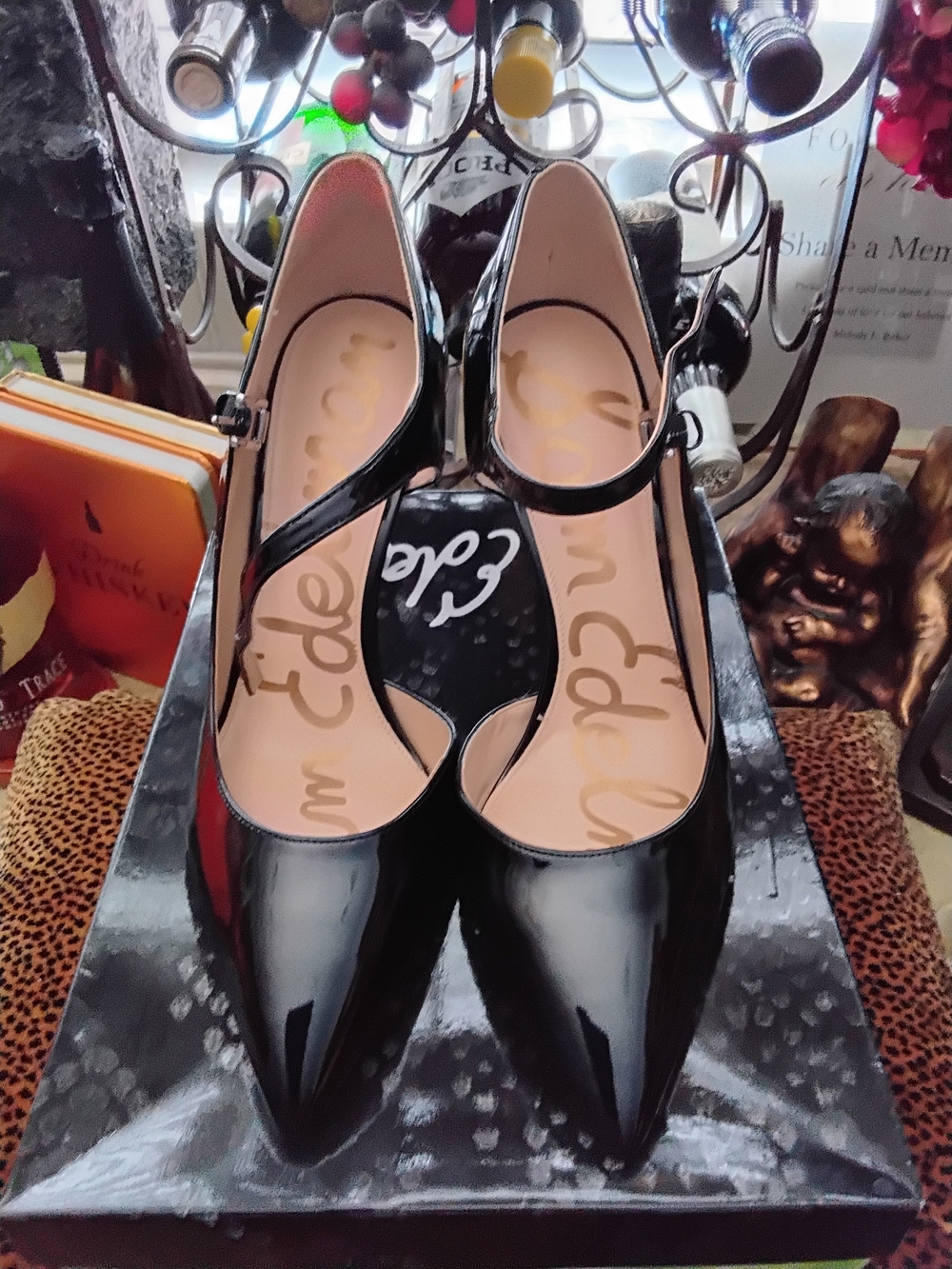 Sam Edelman Black Patent Pointed Mary Jane Heels